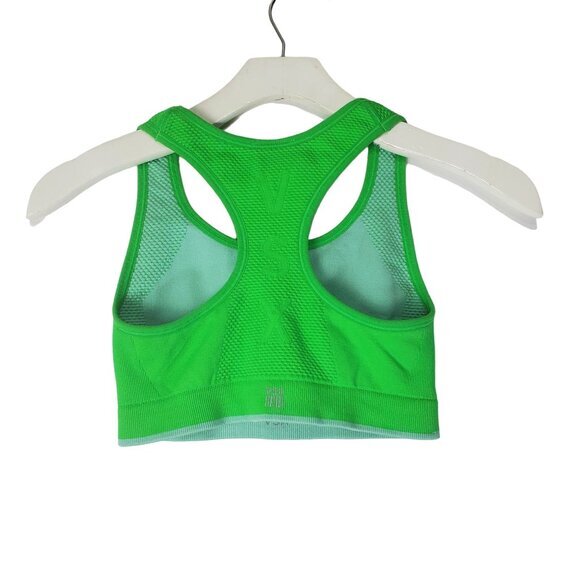 VICTORIA'S SECRET SPORT Women Bra XSmall Neon Green Mesh Elastic Band No Padding - Picture 2 of 6